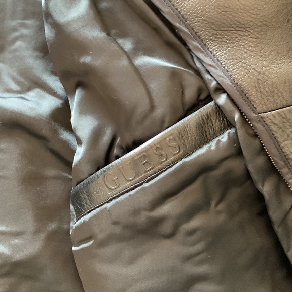 GUESS M leather jacket black gorgeous nwot - Picture 4 of 5